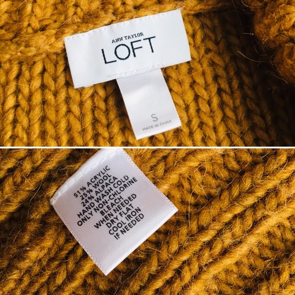 LOFT•Sunflower gold chunky wool cardigan🦙🌻 - Picture 6 of 7